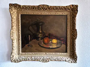 Niet of onleesbaar gesigneerd - Schitterend & groot 19e eeuws (1850) olieverf stilleven - gesigneerd - kopen? Bied vanaf 1!