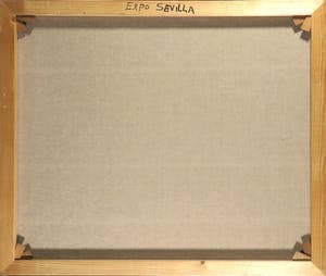 Pieter Haan - Acryl op doek, Expo-Sevilla - Ingelijst kopen? Bied vanaf 35!