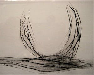 Ma Hui - KLM collectie 1996 - droge naald Ets - the Wind Blows - gesigneerd kopen? Bied vanaf 40!