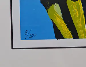Herman Brood - Voetballers - gesigneerd - ingelijst - 100ex. kopen? Bied vanaf 1!