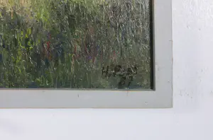 Harmen Klaas Post - Olieverf op paneel, Landschap met wiel - Ingelijst kopen? Bied vanaf 150!