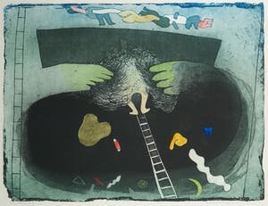 Michel van Overbeeke - Kleurenets met bladgoud, Between us I - Ingelijst kopen? Bied vanaf 1!