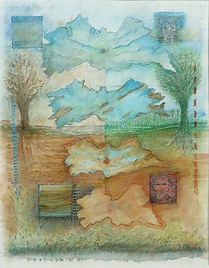 Tom Eyzenbach - Gemengde techniek op papier, Grond - Ingelijst kopen? Bied vanaf 35!