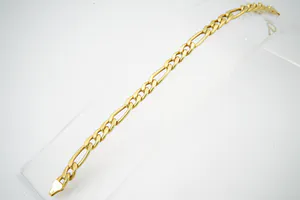 Mooie 18 karaats gouden unisex armband - Figaro model/schakel - gekeurd kopen? Bied vanaf 370!