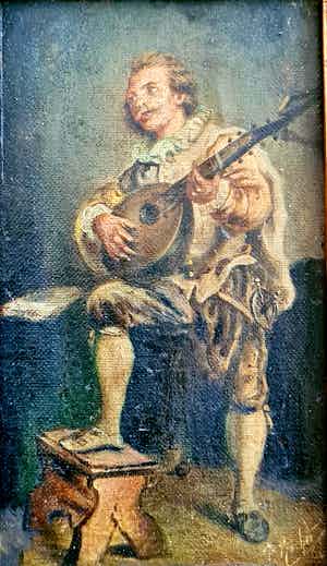 Niet of onleesbaar gesigneerd - Muzikant verkocht voor € 1!