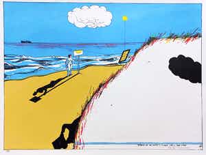 Hannes Postma - Seinen met een spiegeltje, litho verkocht voor € 50!