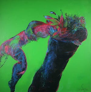 Franscz Witte - Acryl op doek, Titanenstrijd (Groot!) kopen? Bied vanaf 10!