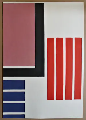 Adine Engelman - Geometrisch abstracte compositie. Monotype. kaufen? Bieten Sie von 85!