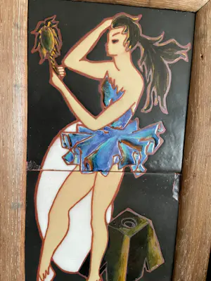 Paul Corriger - 2 ingelijste keramische panelen kopen? Bied vanaf 50!