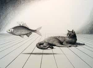 Rene Boin - Zonder titel maar met lijst! verkocht voor € 195!