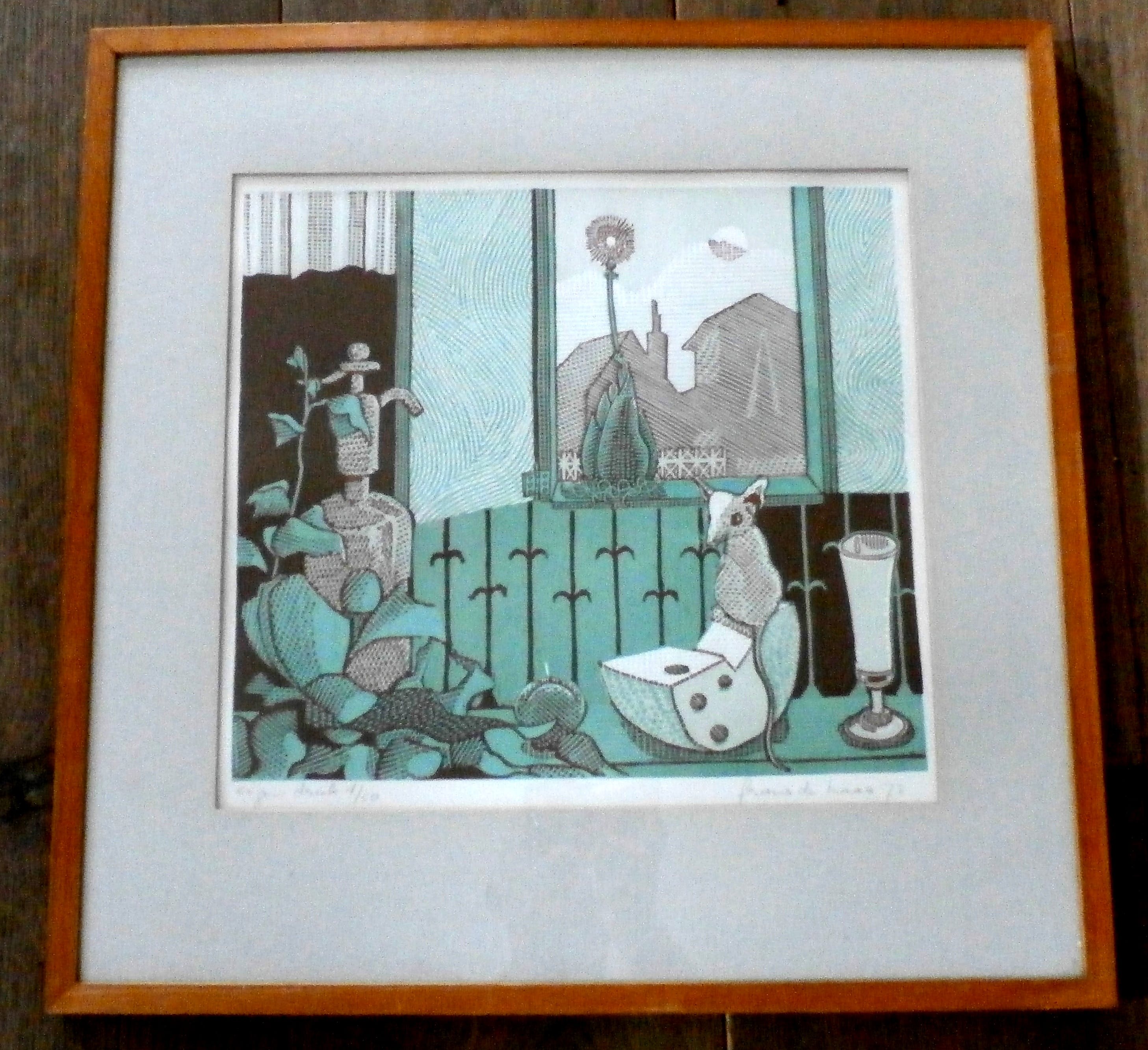 Frans de Haas - ingelijste litho - 1973 kopen? Bied vanaf 35!