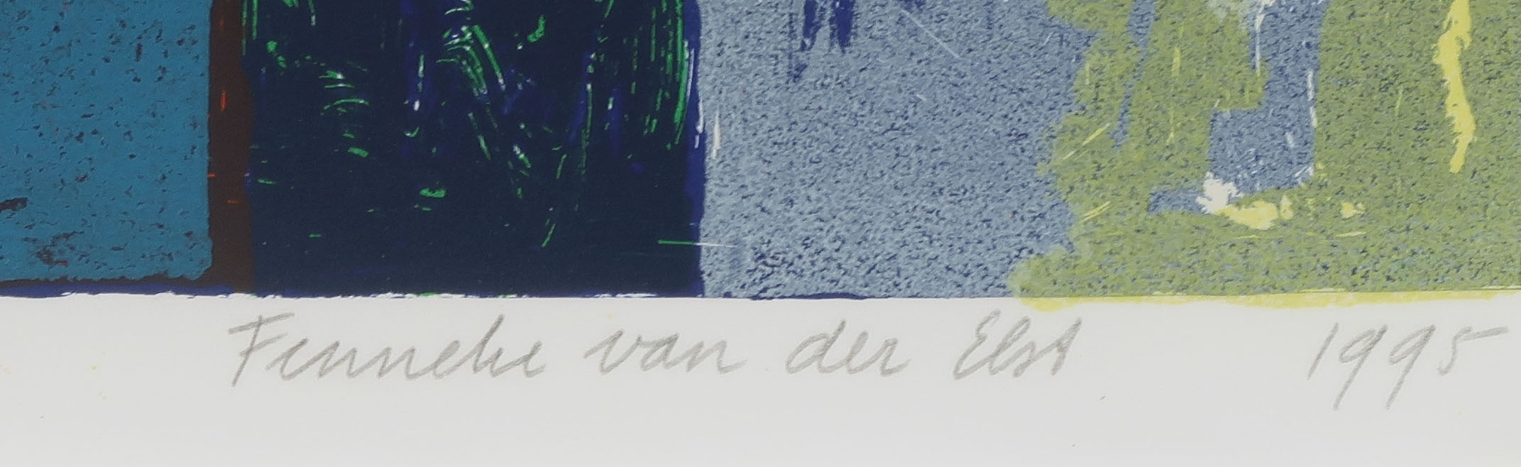 Fenneke van der Elst - Zeefdruk, Stilleven met tulpen en bladeren II - Ingelijst kopen? Bied vanaf 20!