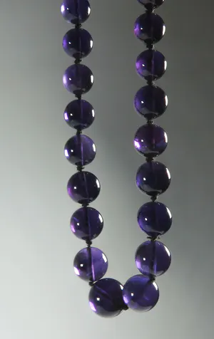 Amethist collier met 14 kt. witgouden ring bezet met diamant en amethist kopen? Bied vanaf 300!