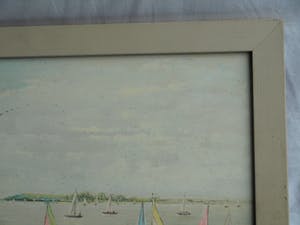 Niet of onleesbaar gesigneerd - Olieverf op paneel , “Strand Muiderberg” – gesigneerd & ingelijst - 1989 kopen? Bied vanaf 10!