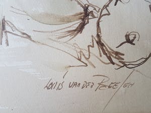 Louis van der Beesen - Sstilleven met bloemvaas en theepot kopen? Bied vanaf 45!