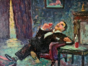 Niet of onleesbaar gesigneerd - Drinkende man kopen? Bied vanaf 1!