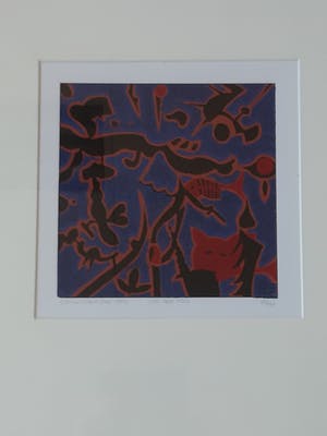 Calvin Christiaan - Cat and Fish - kleurenzeefdruk - handgesigneerd - 90/100 kopen? Bied vanaf 60!