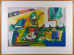 Geert Vrijdag - Zeefdruk op papier, Tigris - Ingelijst(groot) verkocht voor € 45!