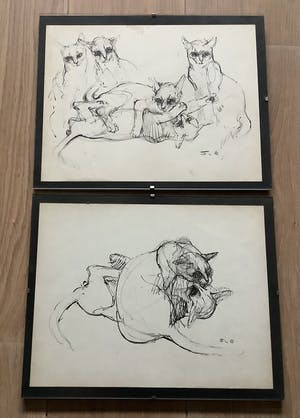 Frits van Eeden - Katten schetsen kopen? Bied vanaf 120!