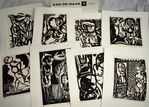 Aad de Haas - 8 Linosneden uit “Terugblik” , met omslag – 1976 kopen? Bied vanaf 250!