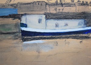 Henk Huig - Haventerrein met boten - groot werk kopen? Bied vanaf 150!