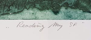 Ad Arma - Ets: 'Reading my SF' - Ingelijst (Zeer groot) kopen? Bied vanaf 195!