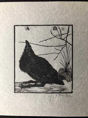Jan Mankes - Houtsnede kleine kraai kijkend naar mugje - Gesigneerd - 1918 kopen? Bied vanaf 445!