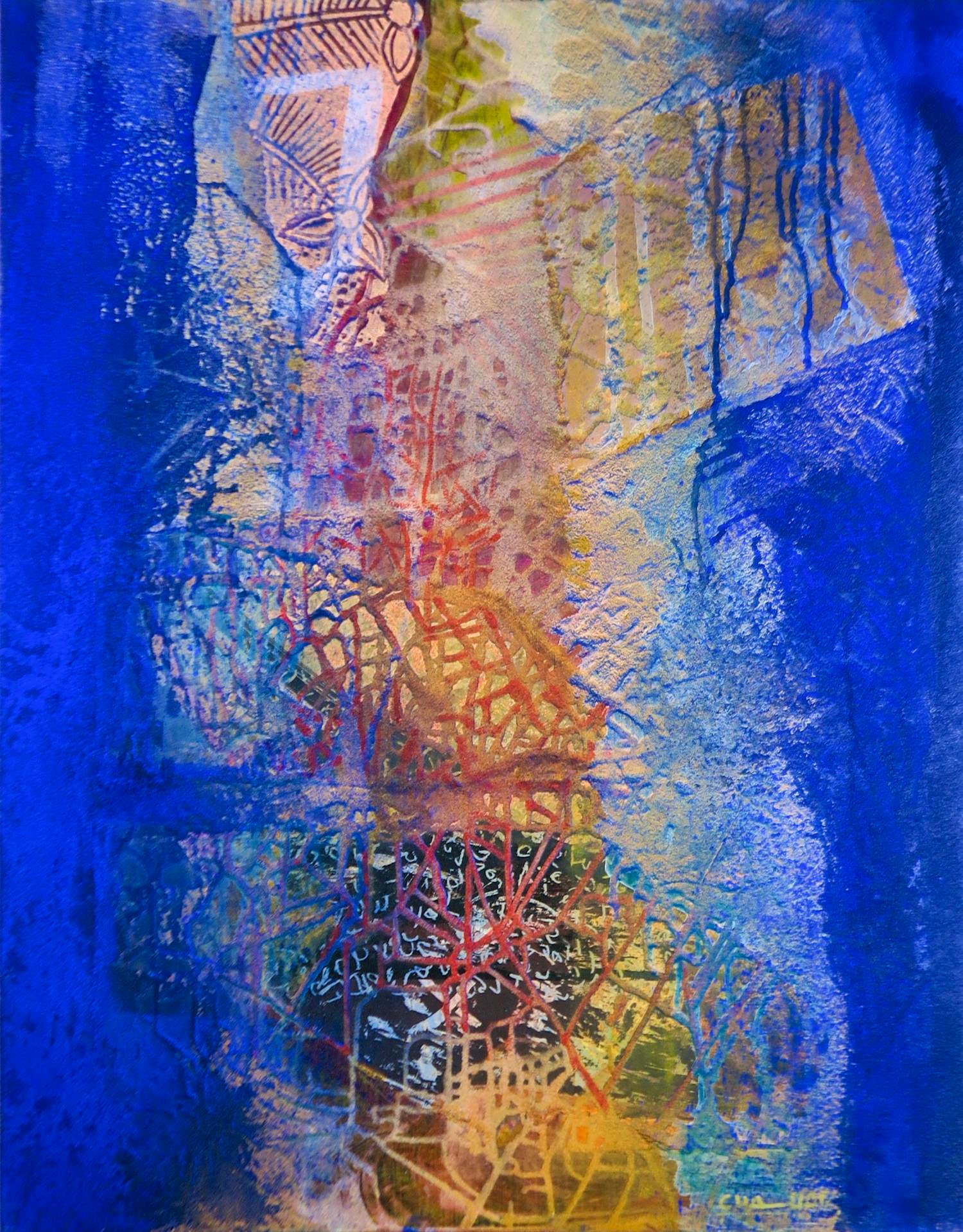 Chabab Tayefeh Mohajer - Gemengde techniek op doek, Zonder titel kopen? Bied vanaf 80!