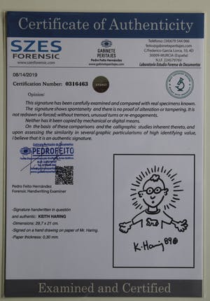 Keith Haring - Original Drawing *** Signed *** COA *** kopen? Bied vanaf 1800!