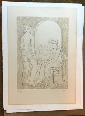 Niet of onleesbaar gesigneerd - C4393-2D, interieur met dames en flessen kopen? Bied vanaf 1!