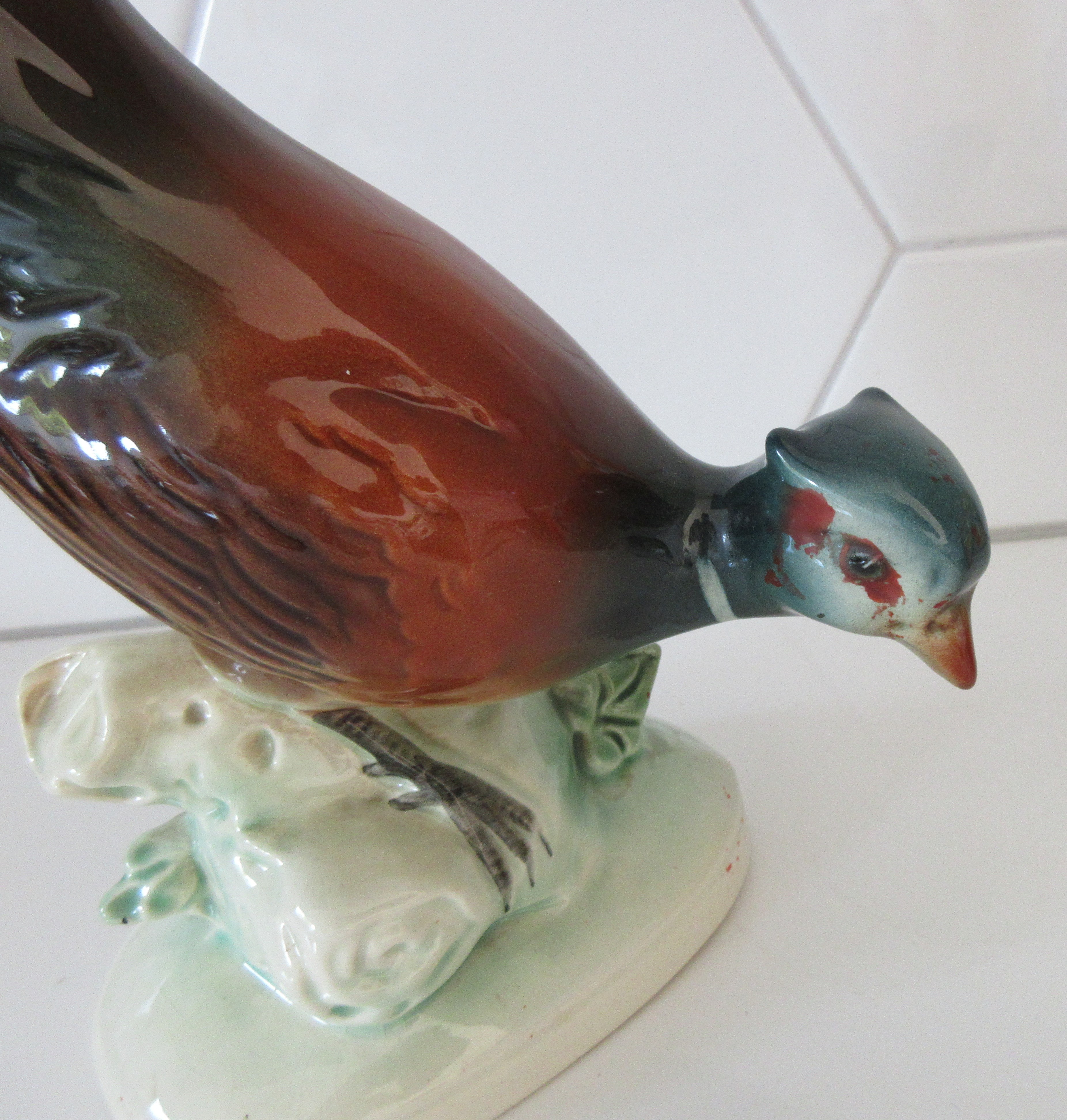 Niet of onleesbaar gesigneerd - Art deco aardewerken plastiek van een fazant kopen? Bied vanaf 1!