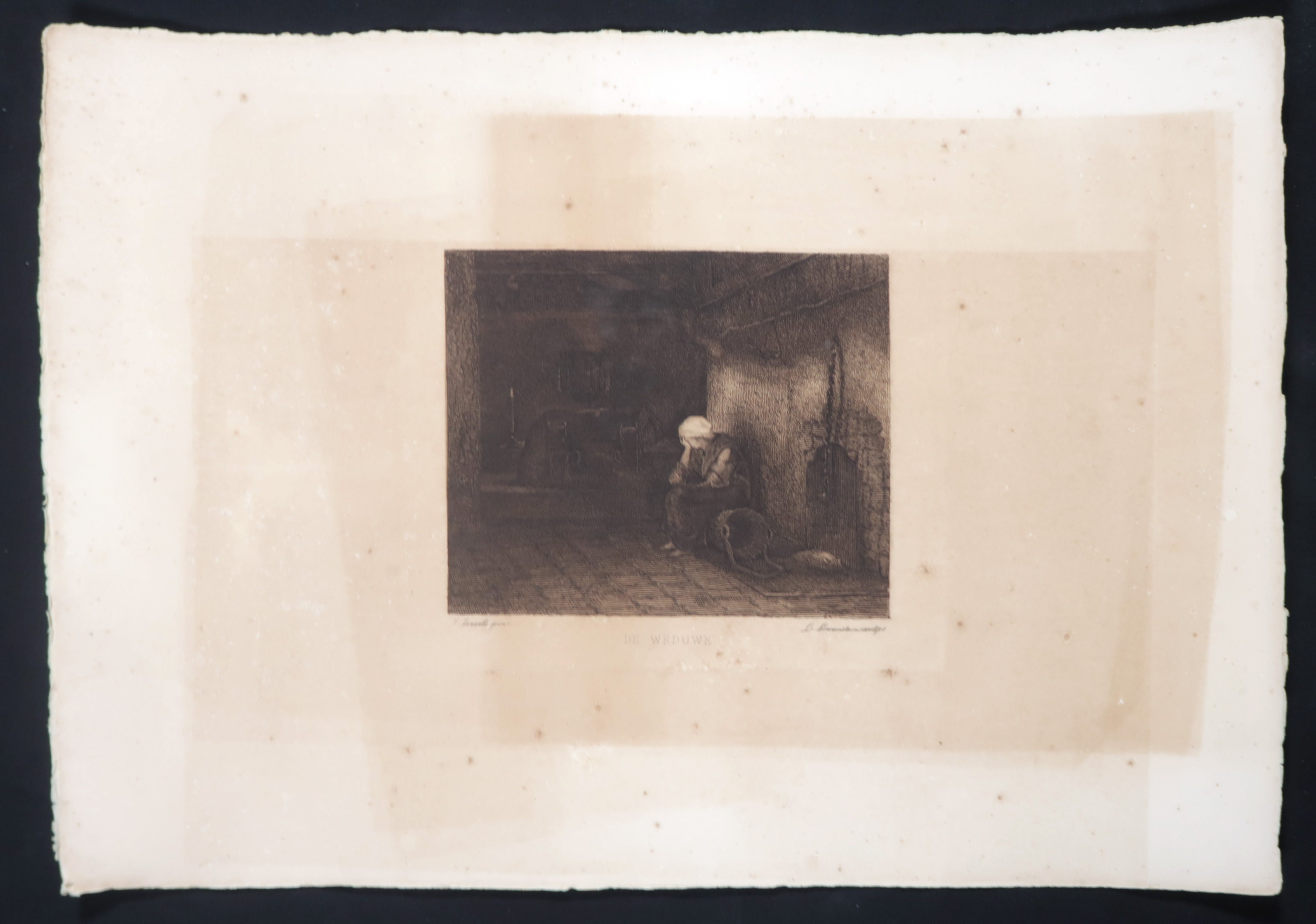 Leopold Lowenstam - Ets naar Josef Israëls, De Weduwe  kopen? Bied vanaf 35!