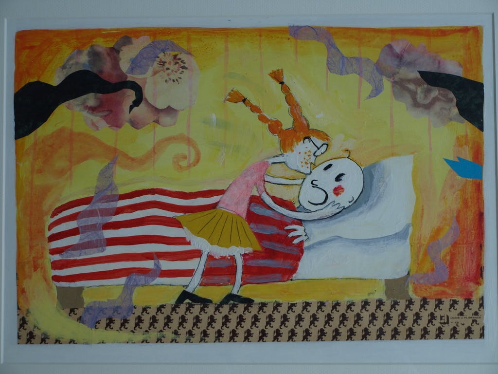 Daan Remmerts de Vries - Acryl en collage , Het leven is raar 14 – Ingelijst-1997 kopen? Bied vanaf 40!