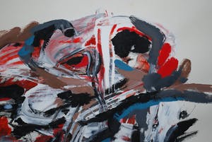 Henk Hesselius - abstracte gouache (Cobra) - 1972 - met kunstboek kopen? Bied vanaf 300!