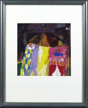 Eugene Brands - Zeefdruk, Circustent - Ingelijst verkocht voor € 200!