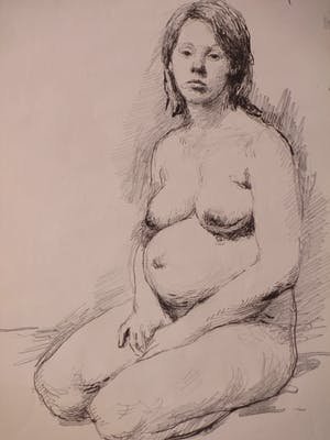 Aat Veldhoen - Lotje Veldhoen, zwanger en naakt - Rotaprint kopen? Bied vanaf 70!