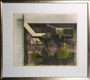 Peter Bes - Ets, Denkers - Ingelijst verkocht voor € 50!