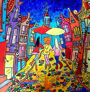 Elena Polyakova - Wandeling in Kalverstraat Amsterdam verkocht voor € 55!