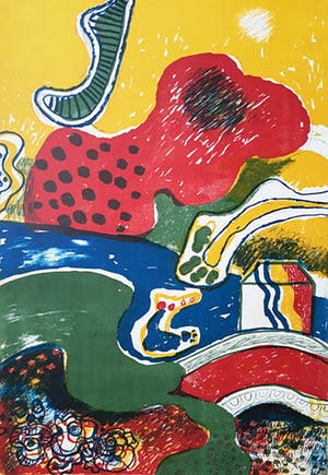 Jan Cobbaert - Fantasielandschap, litho kopen? Bied vanaf 1!