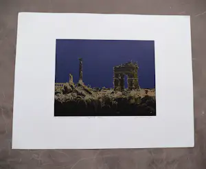 Jos Muris - Erg mooie kleuren - Zeefdruk "Een landschap met ruines" beperkte oplage (115) kopen? Bied vanaf 40!