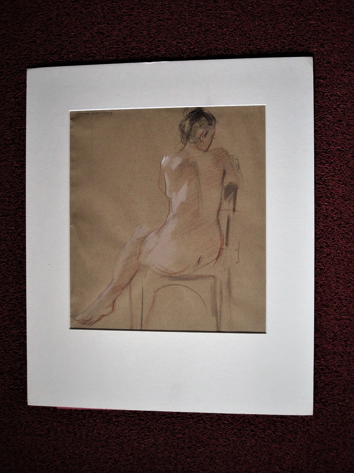 Niet of onleesbaar gesigneerd - gesigneerd "Slootweg" Pastel "zittend vrouwelijk Naakt"  kopen? Bied vanaf 1!