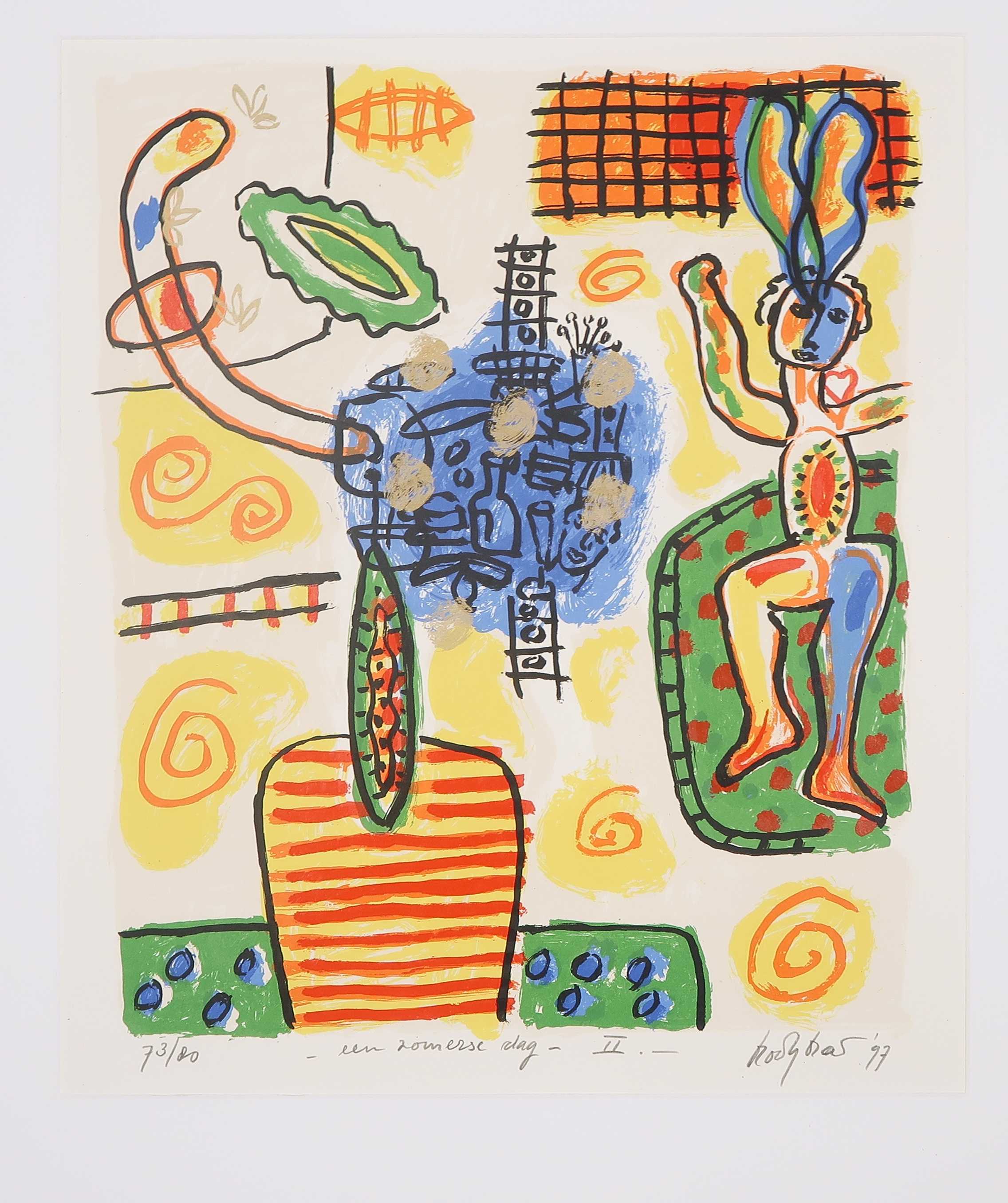 Keimpe Kootstra - Zeefdruk, Een zomerse dag II  kopen? Bied vanaf 1!