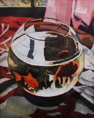 Marcel Schellekens - Marcel Schellekens - kleurenets: Vissenkom - 1997(nette lijst) kopen? Bied vanaf 150!