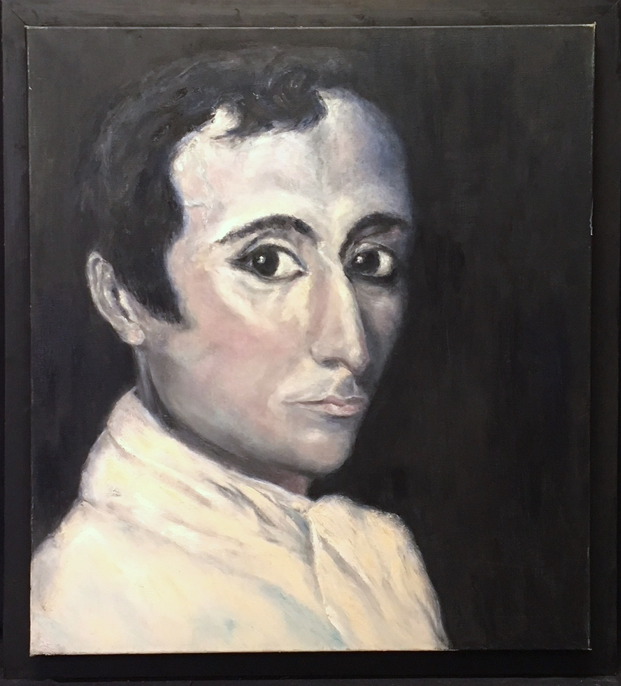 Mariette van Kemenade - Olieverf op doek, Portret van een man - Ingelijst verkocht voor € 120!
