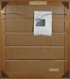 Kreel Daamen - Olieverf op jute, Exotisch ruitertje - Ingelijst kopen? Bied vanaf 250!