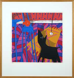 Peter Bastiaanssen - Zeefdruk, Zonder titel - Ingelijst verkocht voor € 80!