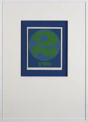 Robert Indiana - Zeefdruk, Two (uit 'Numbers') - Ingelijst verkauft für € 150!
