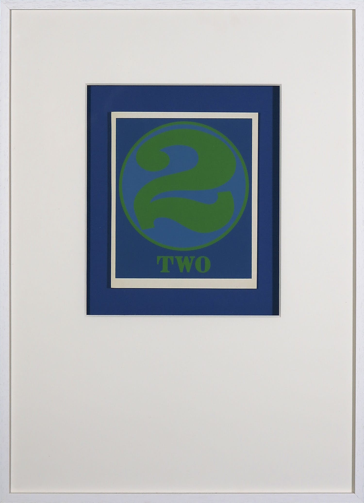 Robert Indiana - Zeefdruk, Two (uit 'Numbers') - Ingelijst kopen? Bied vanaf 1!
