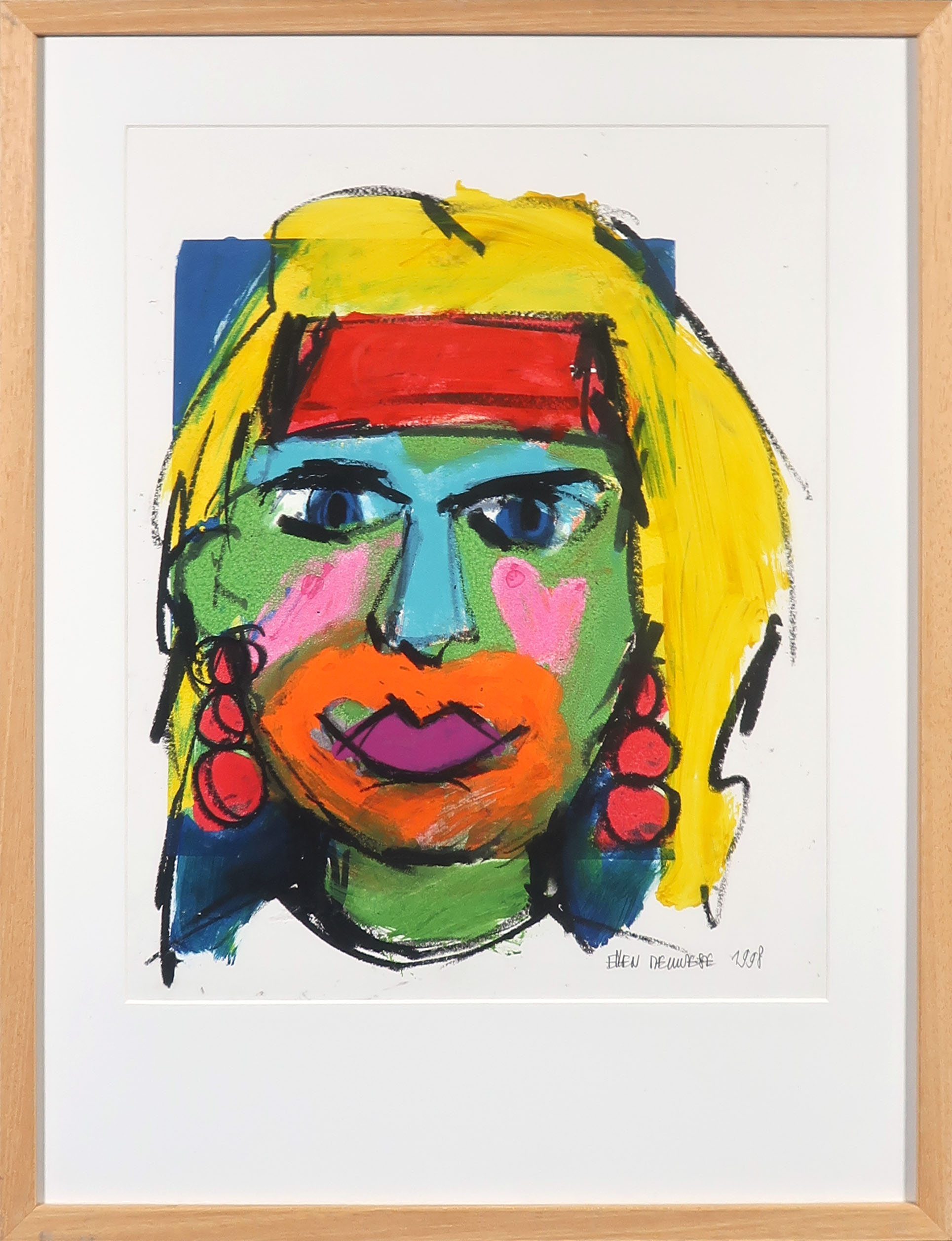 AcheterEllen Meuwese - Gemengde techniek op papier, Portret - Ingelijst? Enchérissez de 1!