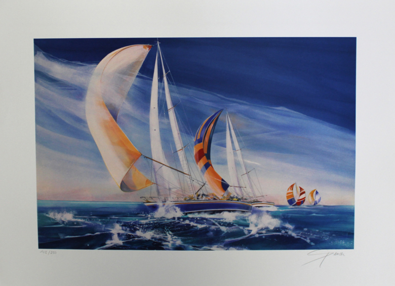 Gilbert Spencer - Kleurenzeefdruk SAILING Handgesigneerd. kopen? Bied vanaf 25!